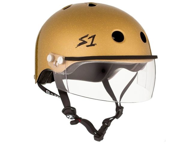 S1 Lifer Helmet inc Visor Gold Glitter click to zoom image