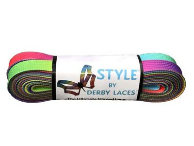Derby Laces Style Laces 10mm Laces 72" Rainbow Gradient  click to zoom image