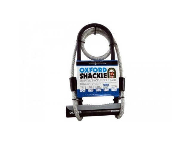Oxford Essential Shackle Lock and Cable click to zoom image