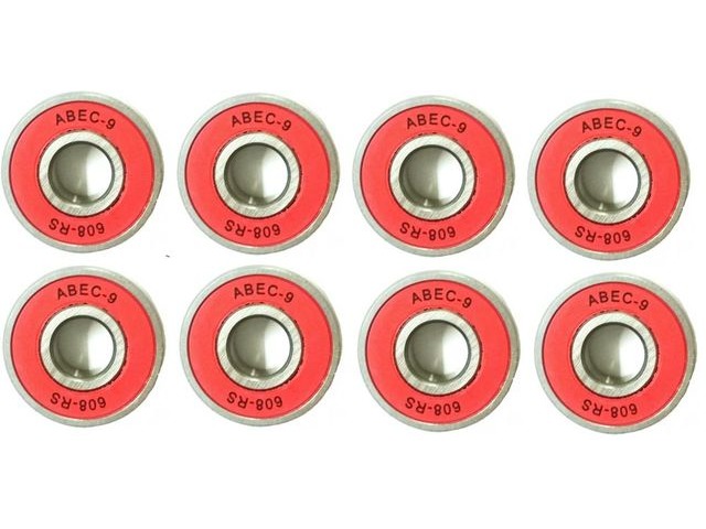 RDS ABEC 9 Red Bearings x 8 click to zoom image