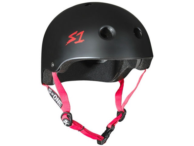 S1 Lifer Helmet, Black Matt inc Red Straps click to zoom image