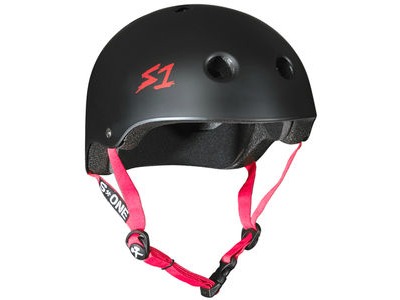 S1 Lifer Helmet, Black Matt inc Red Straps 