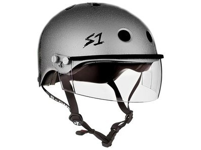 S1 Lifer Helmet inc Visor Silver Glitter 