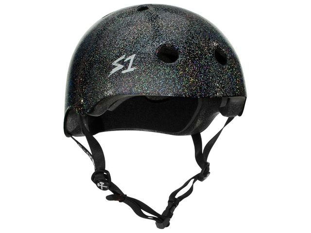 S1 Mega Lifer Helmet Black Glitter click to zoom image