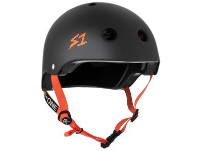 S1 Lifer Helmet Black Matt inc Orange Strap