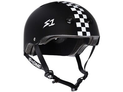 S1 Lifer Helmet Matt Black with White Checker