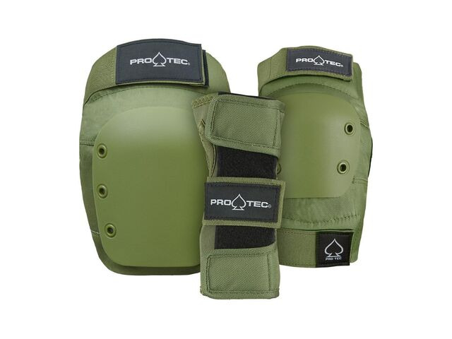 Pro-Tec Street 3 Pack Pads Set Army Green Youth click to zoom image