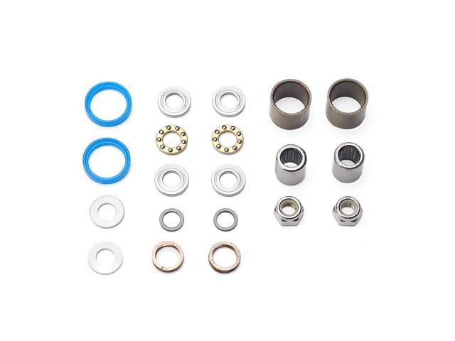 HT Components Pedal Rebuild Kit T-1 2017 on Pedals (Blue seals) - Includes, bearings, washers, end nuts, Orings click to zoom image