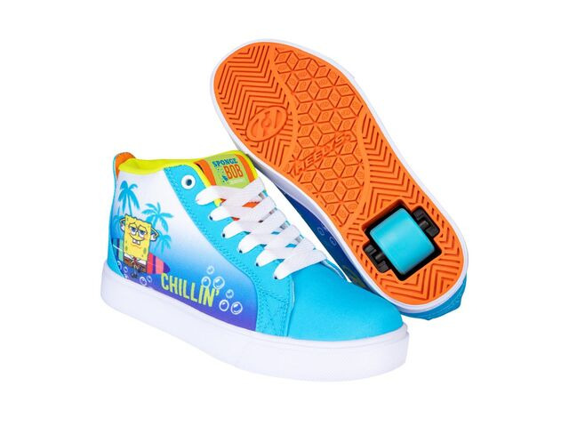 Heelys SpongeBob Racer 20 Mid Cyan Lt Lime Orange click to zoom image