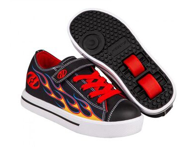 Heelys Snazzy X2 Black Yellow Red Flame 