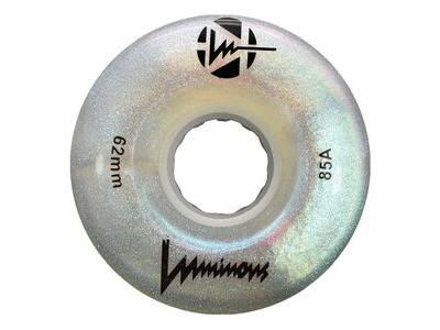 Luminous Wheels Light Up Quad Wheels (4 Pack) 62mm White Glitter, 85  click to zoom image