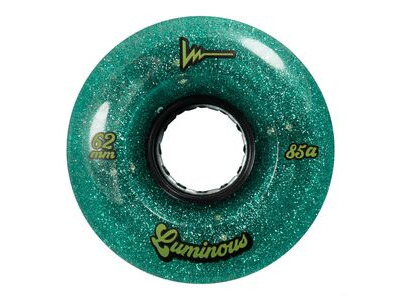 Luminous Wheels Light Up Quad Wheels (4 Pack) 62mm Jade Glitter 85a  click to zoom image