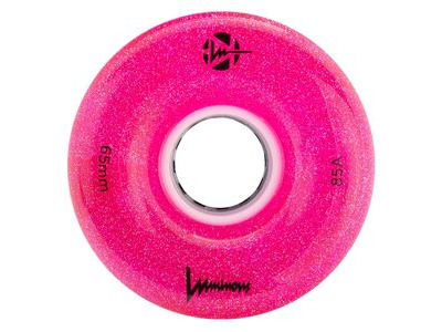 Luminous Wheels Light Up Quad Wheels (4 Pack) 65mm Pink Glitter 85a  click to zoom image