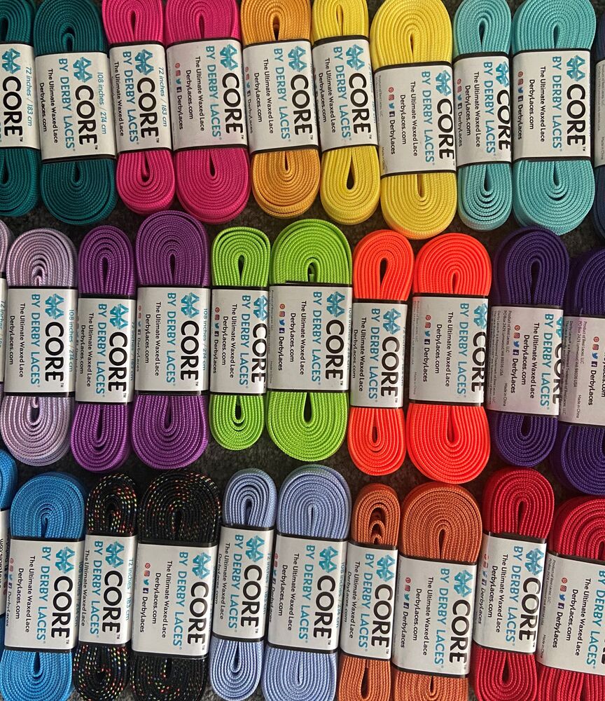 Derby Laces CORE 6mm Wide Laces 108" £7.95 Roller Derby & Roller