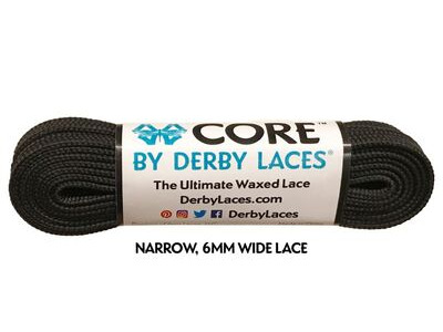 Derby Laces CORE 6mm Wide Laces 96" 96" Black click to zoom image