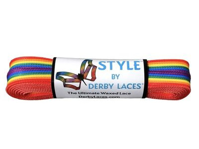 Derby Laces Style Laces 10mm Laces 96" 96" Rainbow Stripe  click to zoom image
