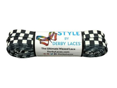 Derby Laces Style Laces 10mm Laces 96" 96" Checked Black & White  click to zoom image