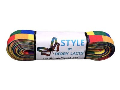 Derby Laces Style Laces 10mm Laces 108" 108" Rainbow Block  click to zoom image