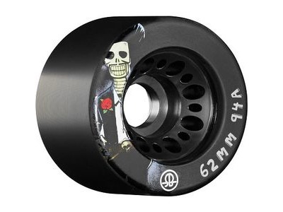 Rollerbones Day of the Dead Wheels, Black 62mm x 38mm, Black 94a  click to zoom image