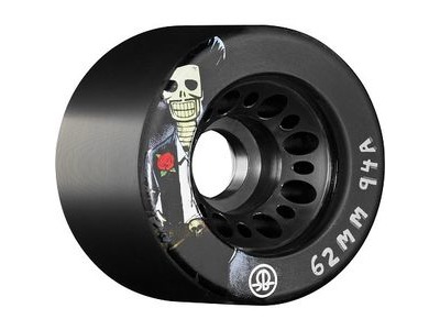 Rollerbones Day of the Dead Wheels, Black 62mm x 38mm, Black 94a  click to zoom image