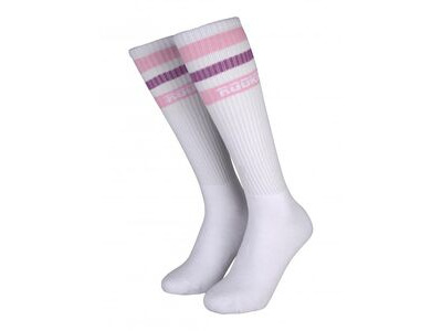 Rookie 16'' Mid Calf Logo Sock UK 4-7 White / Pink / Purple  click to zoom image