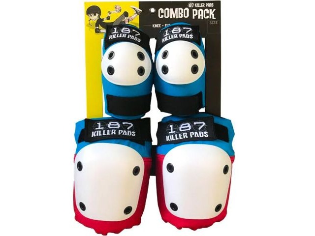 187 Killer Combo Pack Knee & Elbow Red/White/Blue click to zoom image