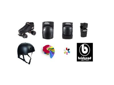 Riedell R3 Skates with Rekd Pads, SFR Helmet & SISU Mouth Guard 