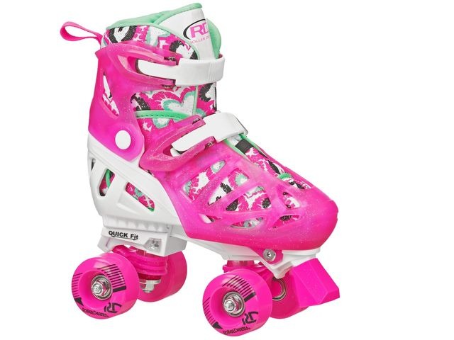 Roller Derby Trac Star V2 Quad Pink/White Skates click to zoom image